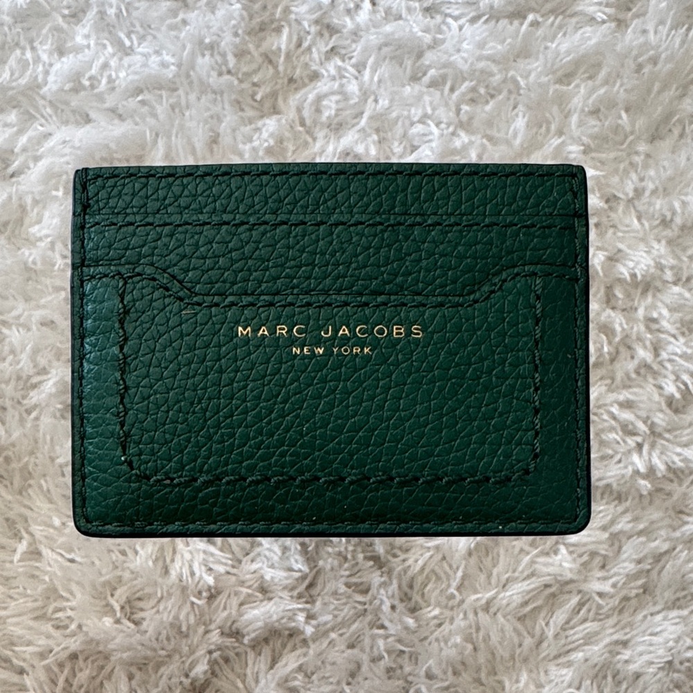 Marc Jacobs Forest Green Leather Card Holder